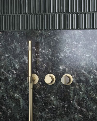 Wall Mounted Shower Mixer in Warm Brass 