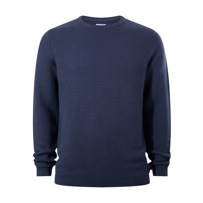 Ethan Mens Crew Neck Knit Jumper - Smokey Blue