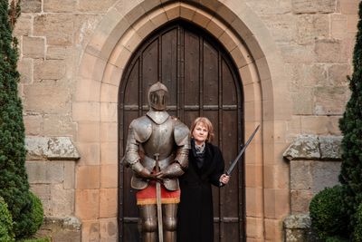 Executive manager of Langley Castle Hotel, Margaret Livingstone-Evans and knight
