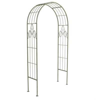 Sage Green Leaf Design Rustic Metal Garden Arch