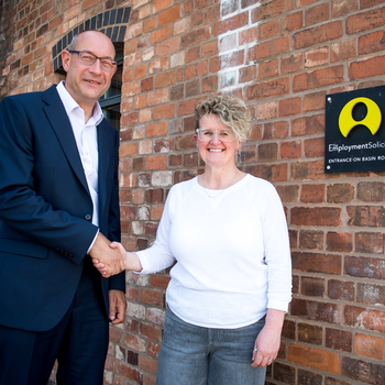 Chief executive of Adeptio Law Group and FBC Manby Bowdler, Neil Lloyd, with Helen Moore, managing director of The Specialist Law Group.jpg