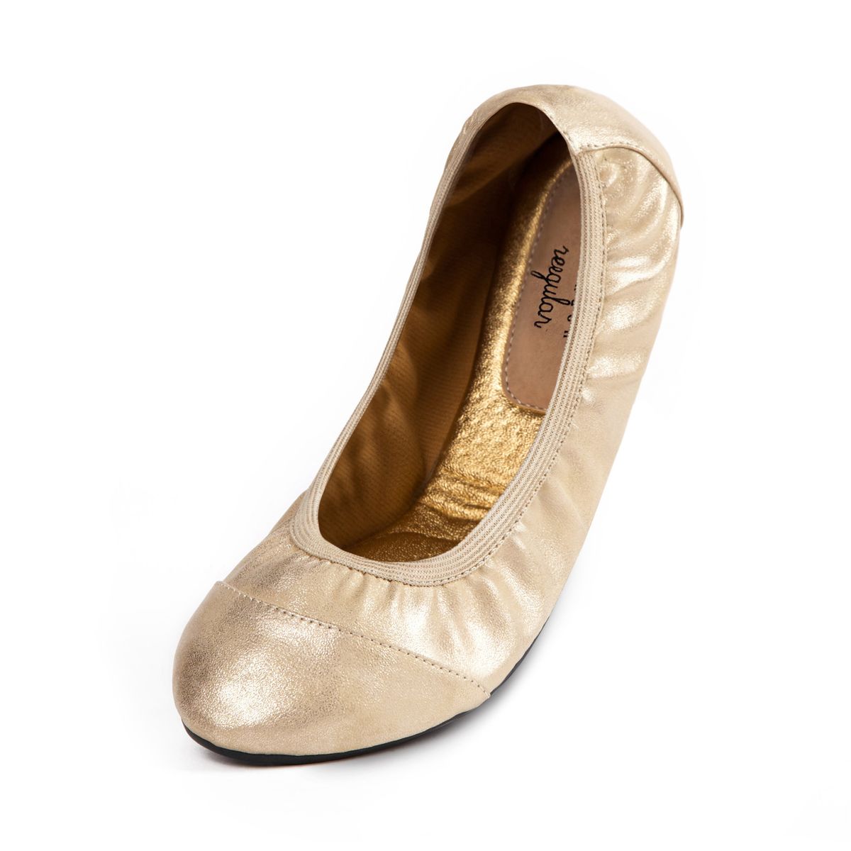 Barbican Gold Shimmer ballerinas from Cocorose London