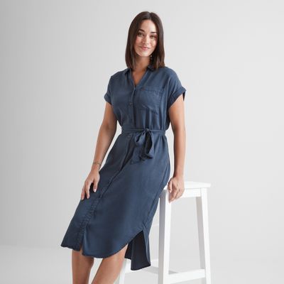 Lenira Women's Shirt Dress - Dark Denim