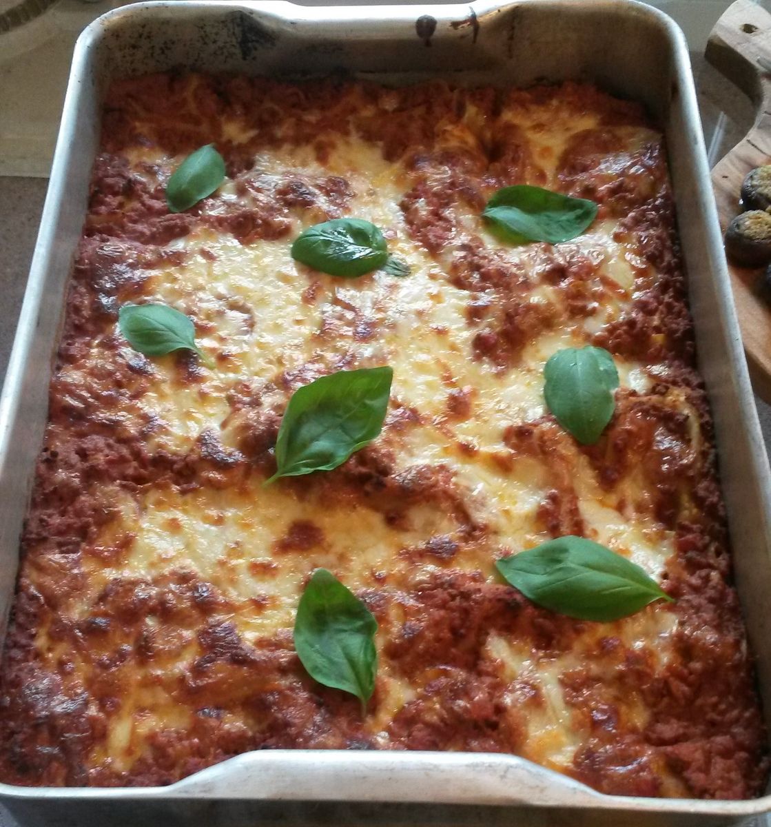 Lasagna cooked in a wood-fired Valoriani oven 