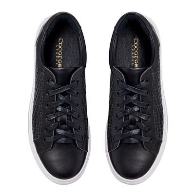 Hoxton Black Woven Leather