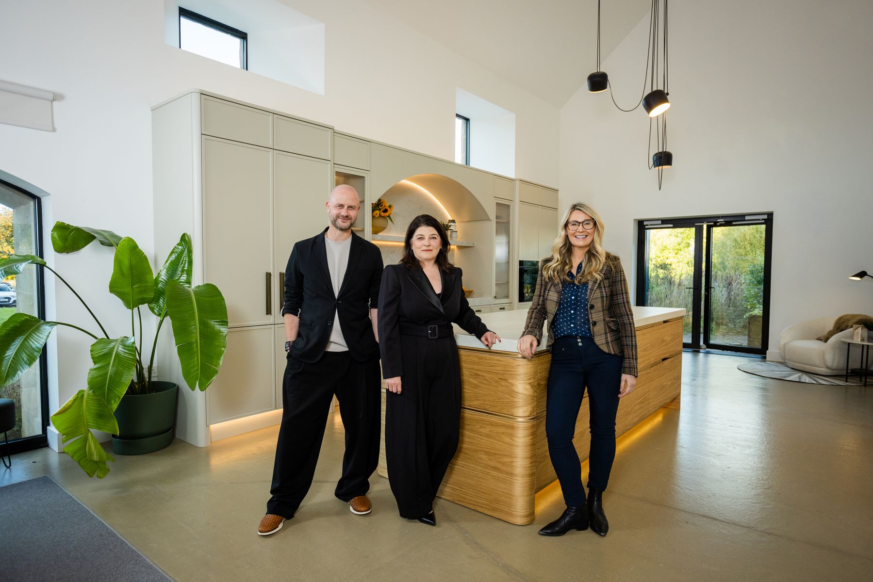 Kitchens International's Graham Johnston, Owner & CEO and Carol Cameron, Head of Design with Chef Sarah Rankin. 