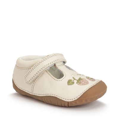 Squish Cream leather girls t-bar pre-walker shoes