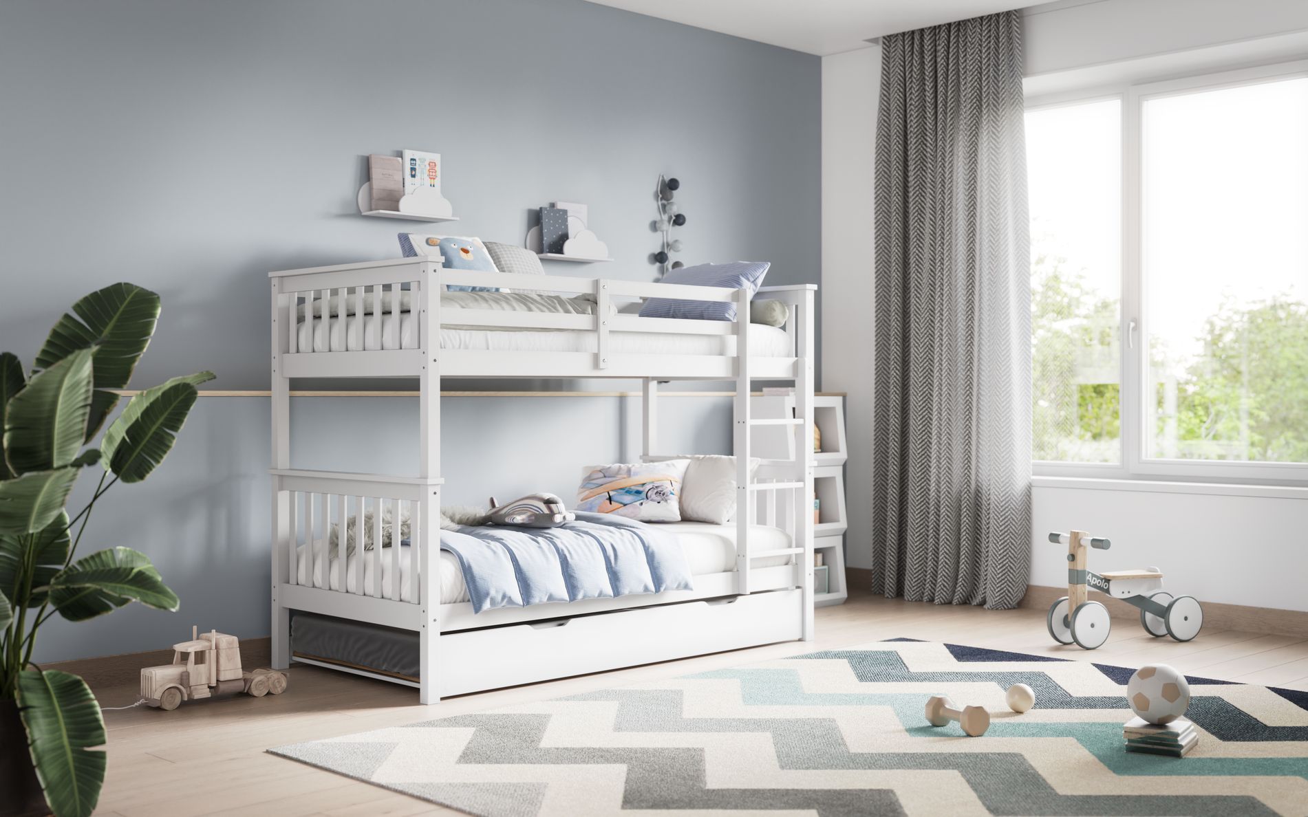 Flair Zoom Detachable Bunk Bed with Trundle