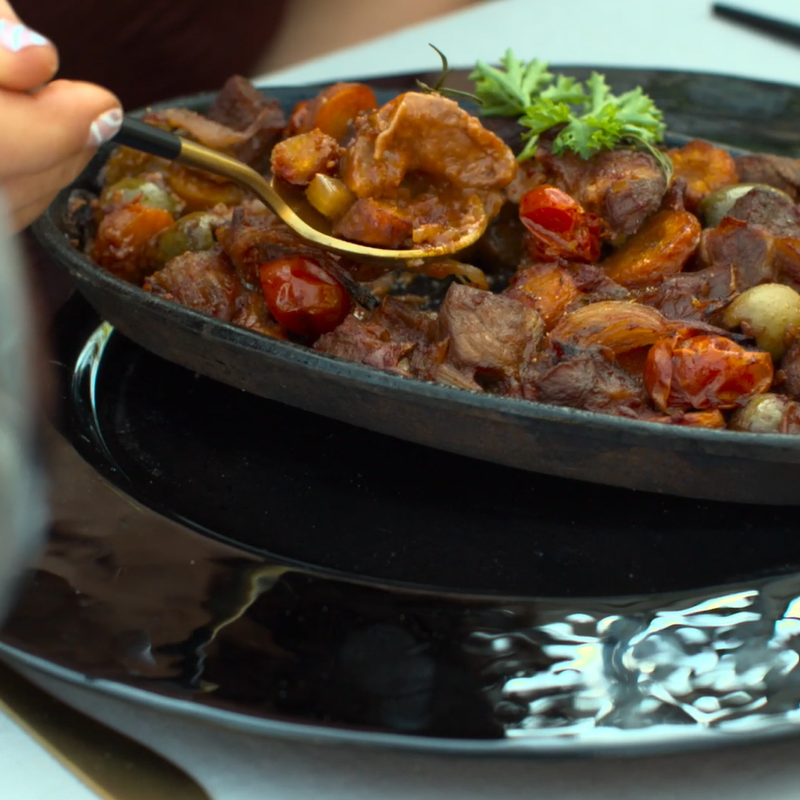 Lamb Romana cooked in the Valoriani woodfired oven by the team at Orchard Ovens