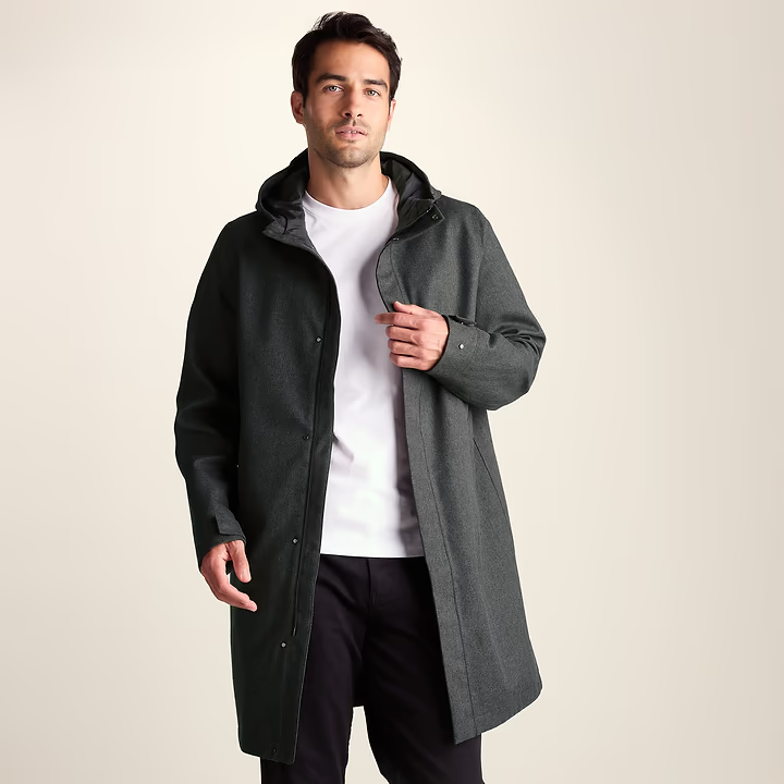 Henry Mens Waterproof Longline Coat - Charcoal Melange