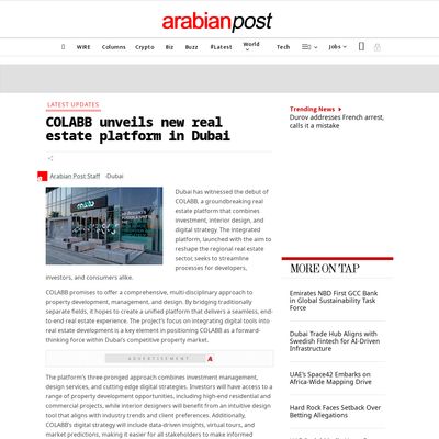 Screencapture of The Arabian Post