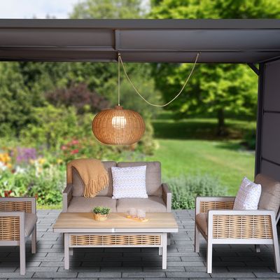 Ravello Rechargeable Rattan Pendant Light