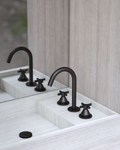 Folio deck Mounted Basin Tap in Dark Bronze