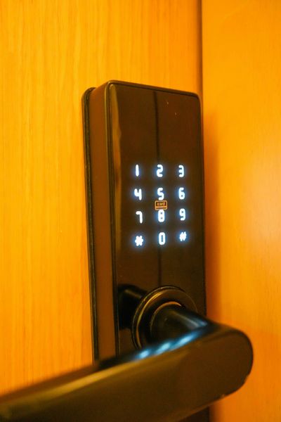 Smart door lock control for keyless entry and exit