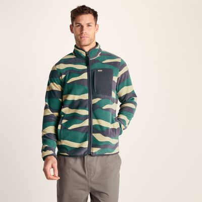 Miles Mens Microfleece Jacket - Sand Landscape Print