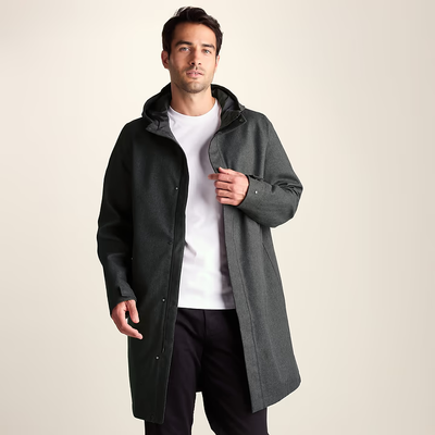 Henry Mens Waterproof Longline Coat - Charcoal Melange