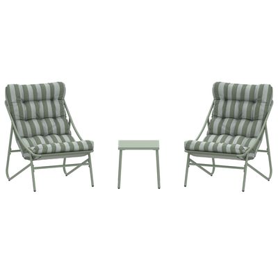 Porto Green Stripe 2 Seater Bistro Set