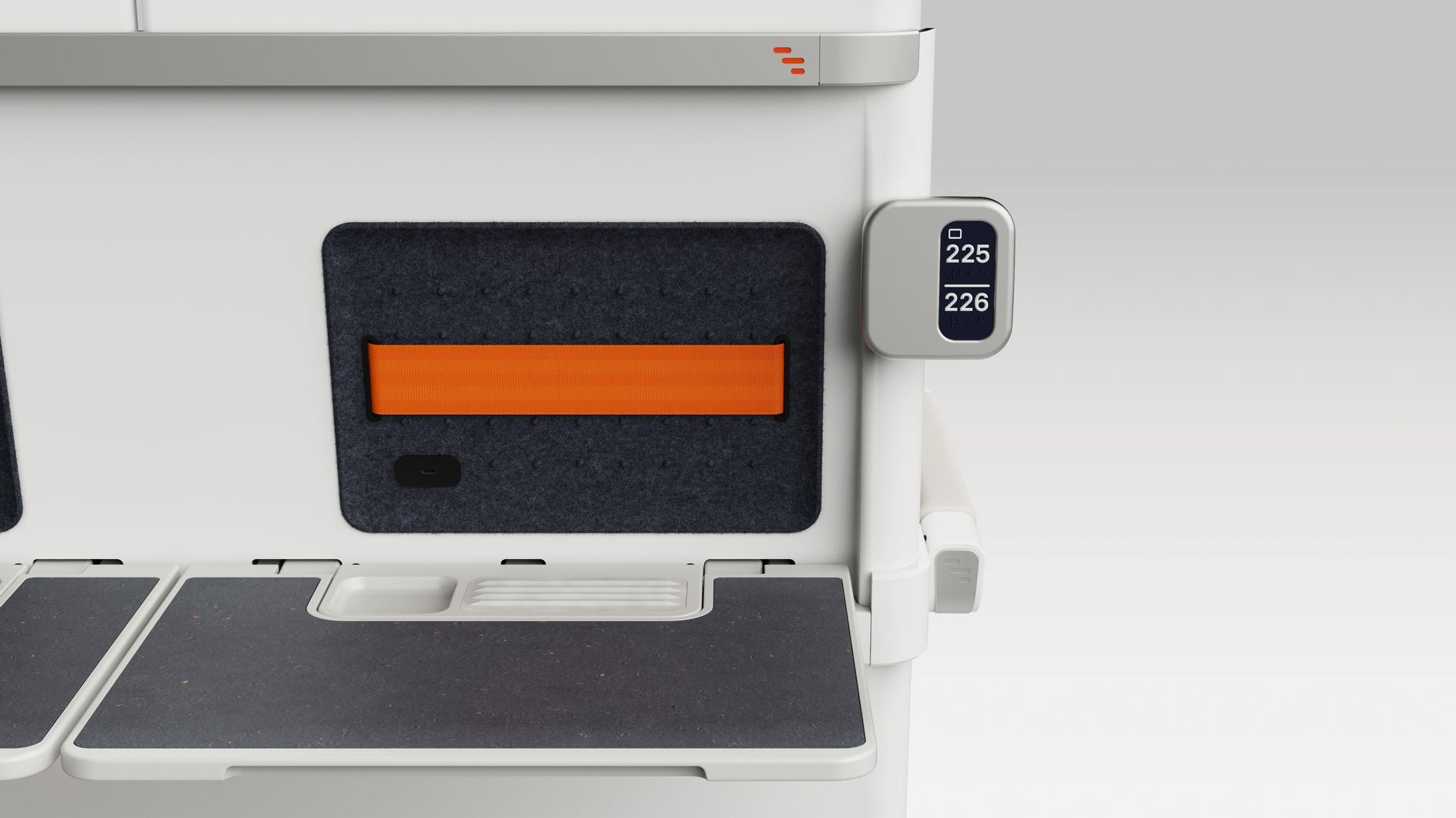 Close up of details on back of ALIZÉ seat 