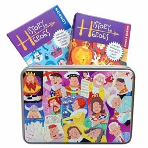 Pick & Mix History Heroes Twin Card Games with KINGS & QUEENS Gift Tin