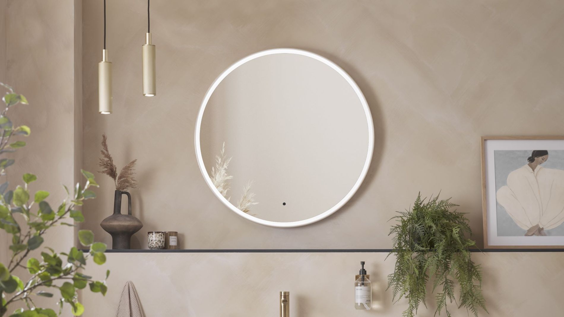 2000px Roper Rhodes, Frame 800 Round Illuminated Bathroom Mirror in Brushed Brass, £575, 8444665.jpg