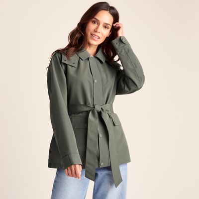Shea Womens Waterproof Short Car Coat - Pale Khaki