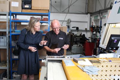 Hastings and Rye MP Sally-Ann Hart visits electrical wiring accessories manufacturer Focus SB
