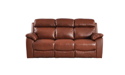 Dandrea Genuine Leather Tan Electric Recliner 3 Seater Sofa