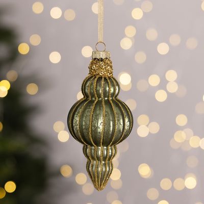 12 Piece Green Glass Bauble Collection
