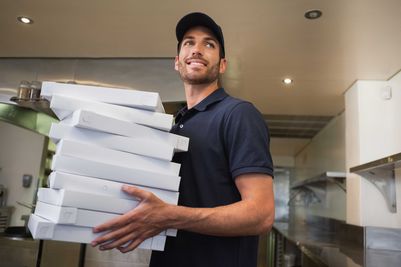 Pizzas prepared and ready for delivery
