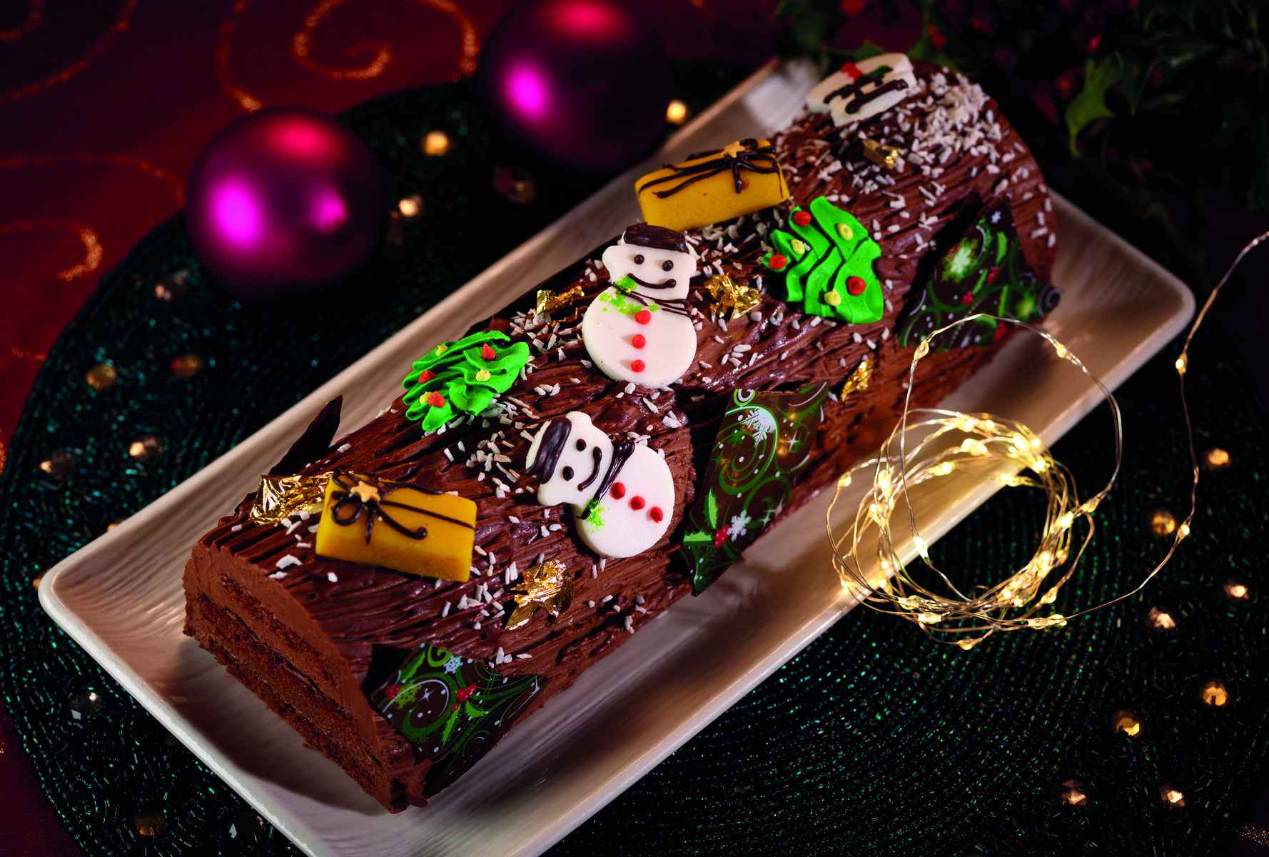 Vegan Christmas chocolate log