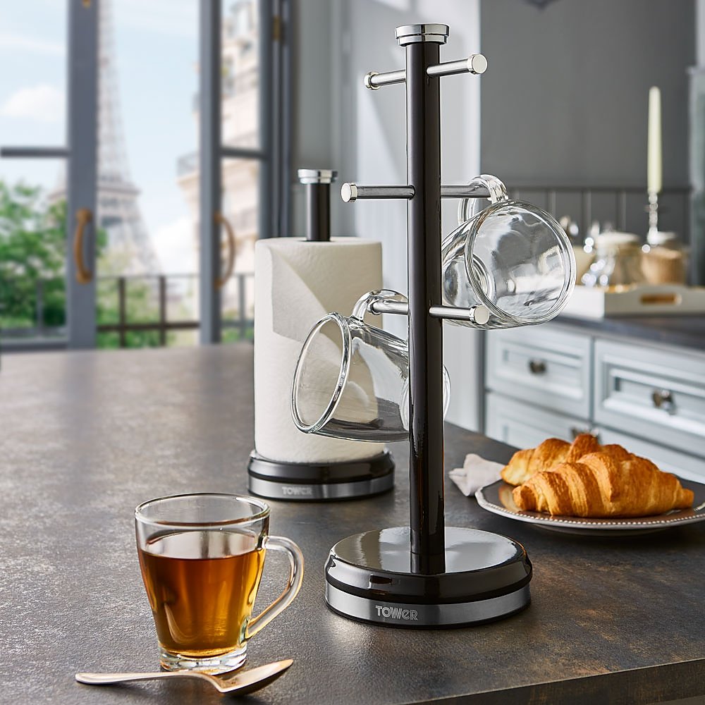 T826172NOR Tower Belle Mug Tree and Towel Pole Noir-1.jpg