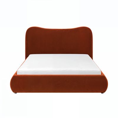 Solace+Co Ember Ottoman Bed Orange Velvet