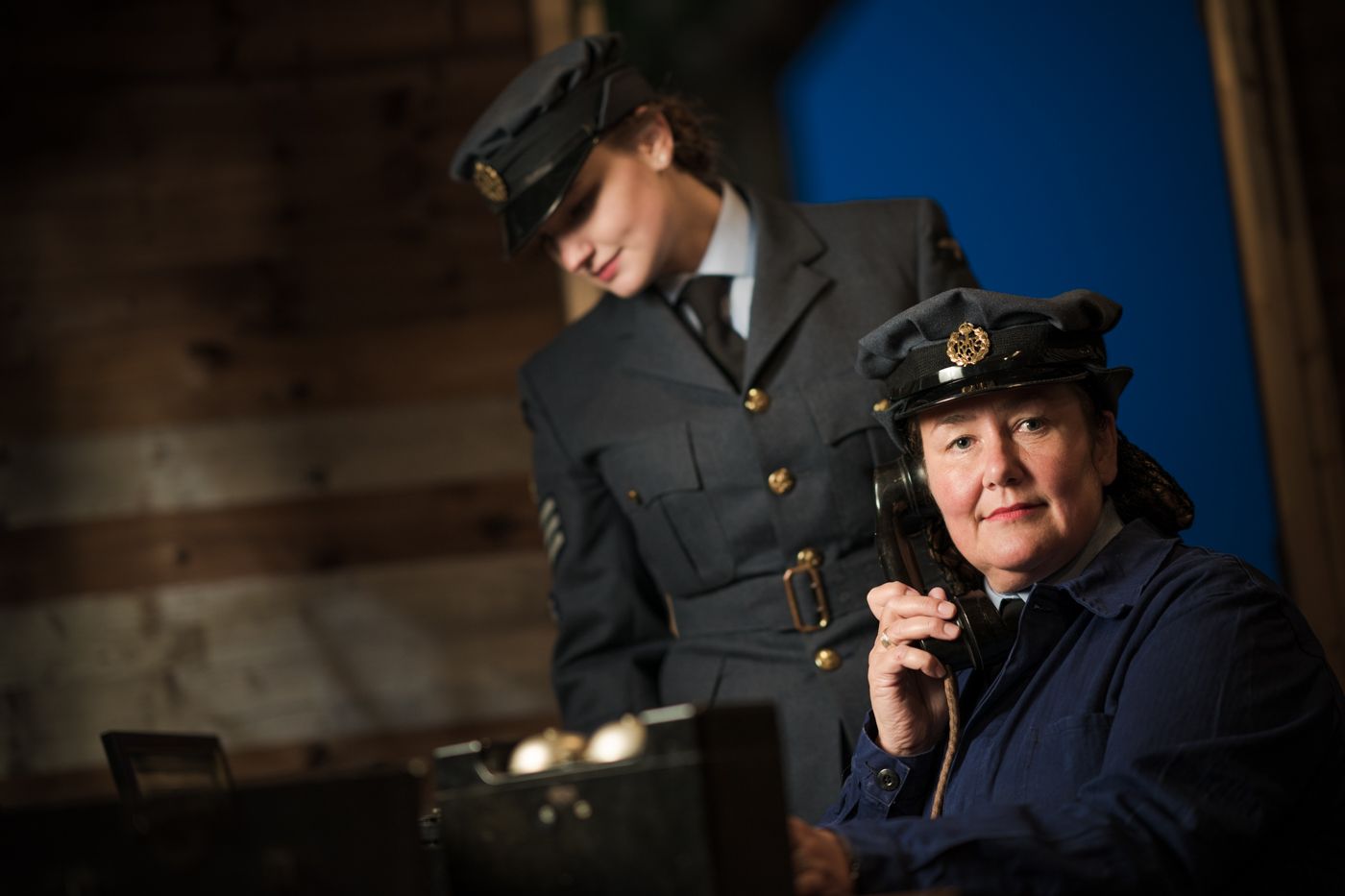 Women RAF crew at The Spitfire Visitor Centre Hangar 42, Blackpool 