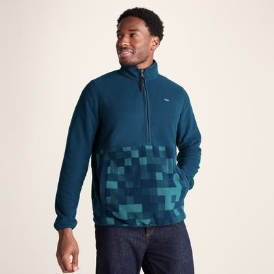 Ryle Men's Microfleece Zip Neck - Inky Blue