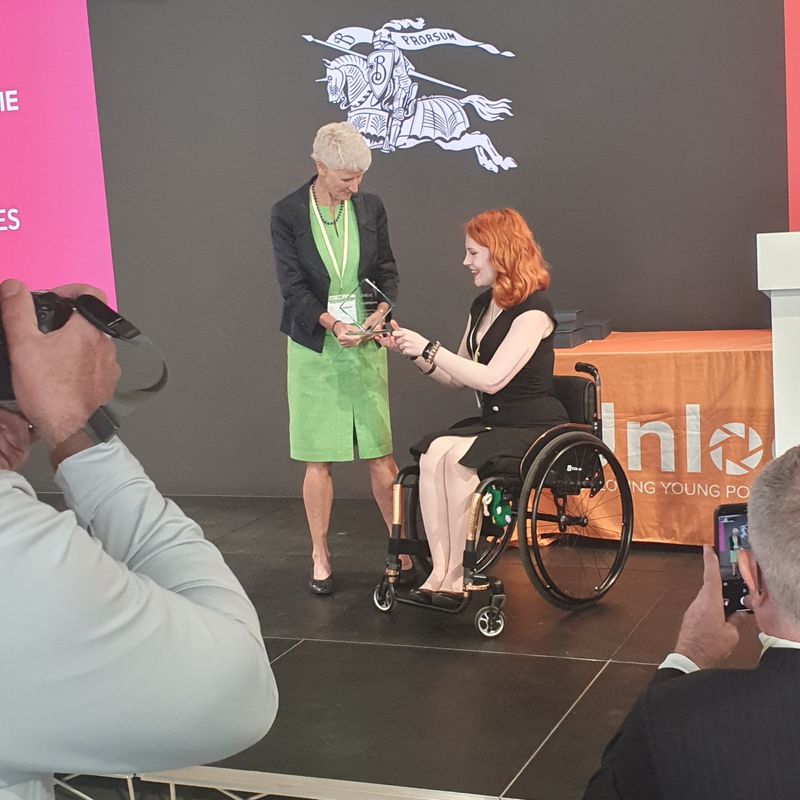 Ivy Knight is presented with the UK Student Governor of the Year Award