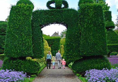 A family at Levens Hall and Gardens, Cumbria