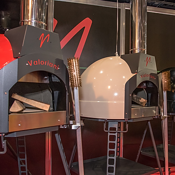 Valoriani Fornino ovens in red, cream and black