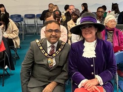 With Cllr Raj Mehta at Coronation Lunch