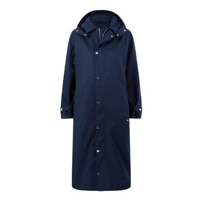Jemima Womens Waterproof Longline Belted Trench Coat - Navy Melange