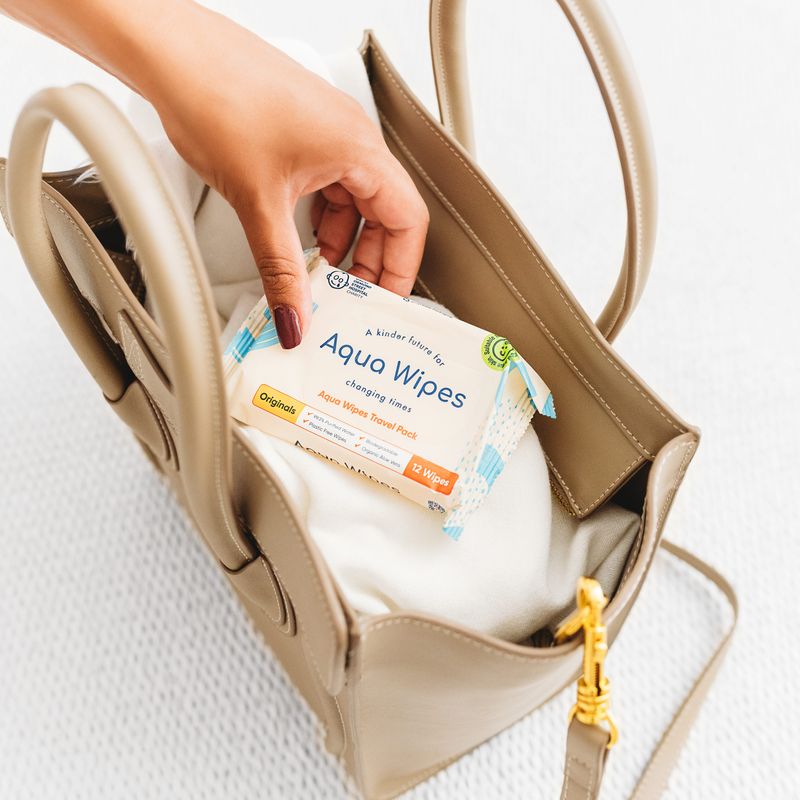 Aqua Wipes Originals Travel Wipes for on-the-go convenience.