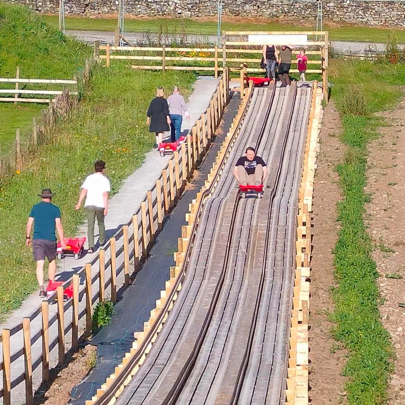 The new Cresta Run feature at the Lakeland Maze Farm Park near Kendal 