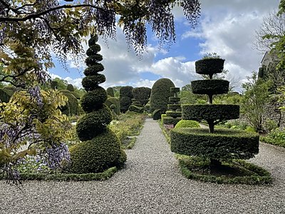 Part of the world's oldest topiary garden, at Levens Hall and Gardens, Cumbria, UK