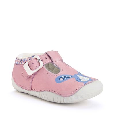 Little Paws Pink nubuck/leather bunny