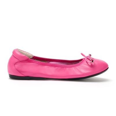 Sandringham Fuchsia Leather Ballet Flats from Cocorose London