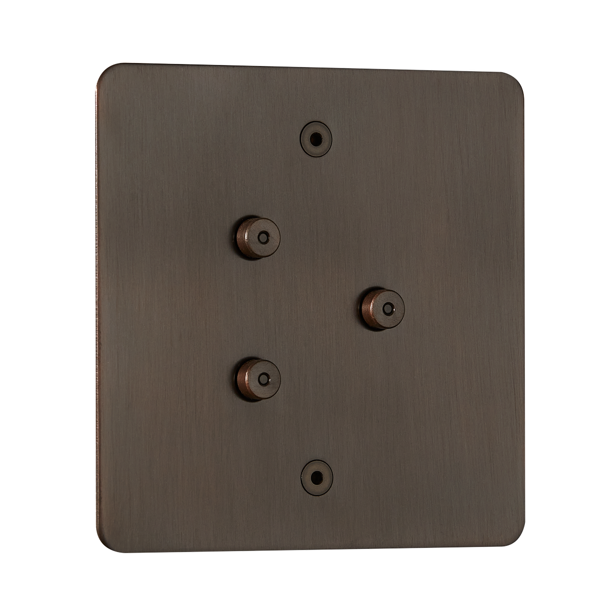 3 gang low-voltage round button keypad switch with LED, chocolate bronze finish