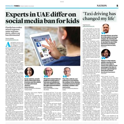 Screencapture of Khaleej Times