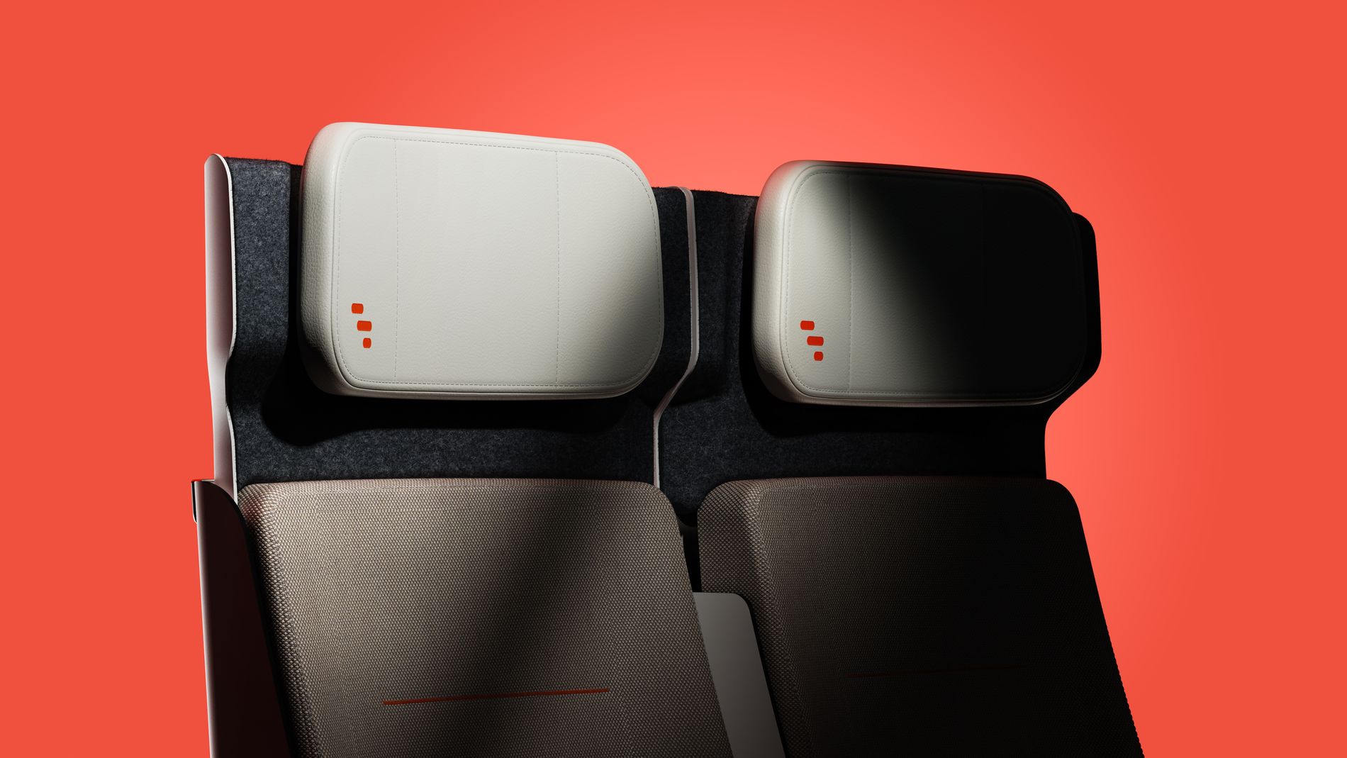 Mood shot of a pair of ALIZÉ rail seats, showing Expliseat branding.