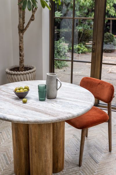 Column Marble Dining Table - Natural