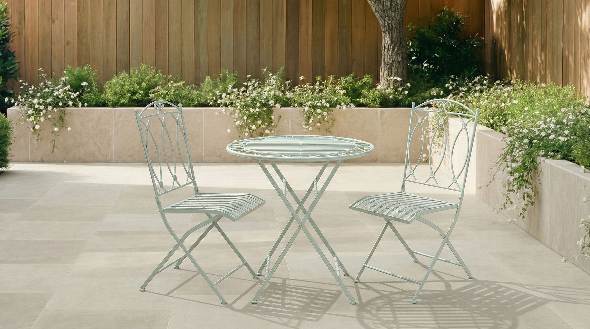 Heritage Green Decorative Rustic Metal Garden Bistro Set
