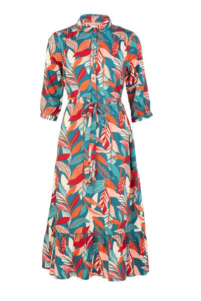 Brakeburn Evergreen Leaves Maxi Shirt Dress (cut out) - £74.99